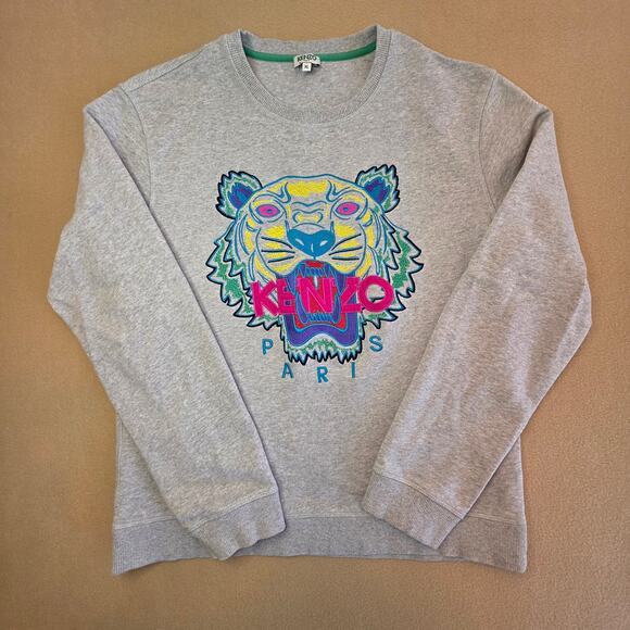 Kenzo Paris Sweaters - Kenzo Paris Gray Tiger Face Sweatshirt Sweater Sz XL